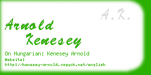 arnold kenesey business card